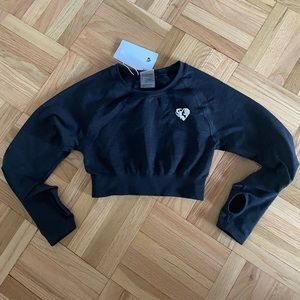 Womens Best Move Long Sleeve Seamless Crop Top